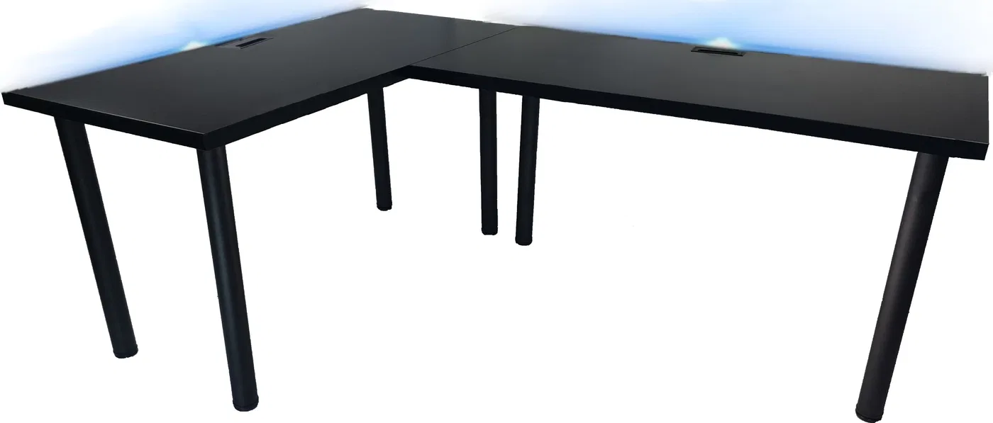 Biurko Daming Model 2 Białe 202 cmx136 cm x 2,8 cm z prostokątnym przepustem na kable