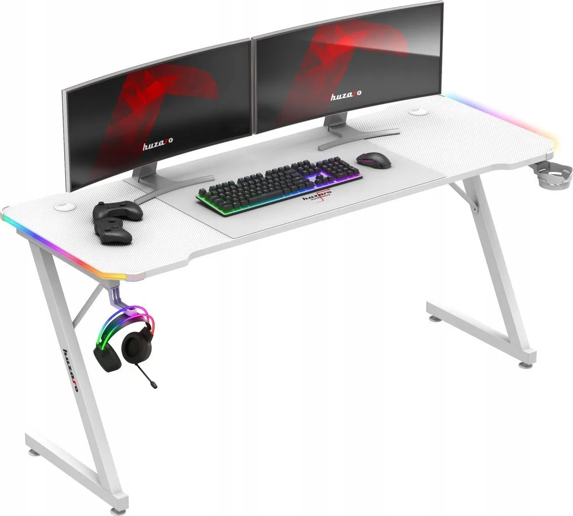 Biurko Huzaro Biurko gamingowe Huzaro Hero 4.8 White RGB