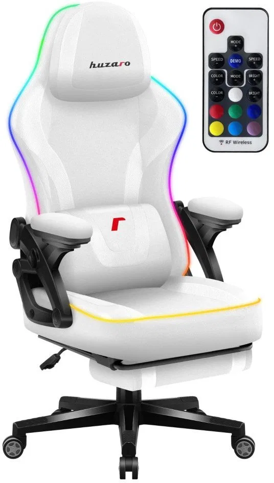 Fotel gamingowy Huzaro Force 4.6 RGB White Mesh