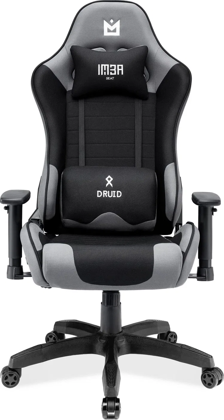 Fotel IMBA Seat DRUID materiałowy szaro-czarny