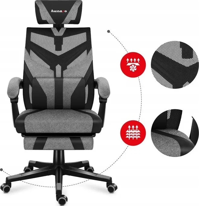 Fotel Huzaro gamingowy Combat 5.0 Grey
