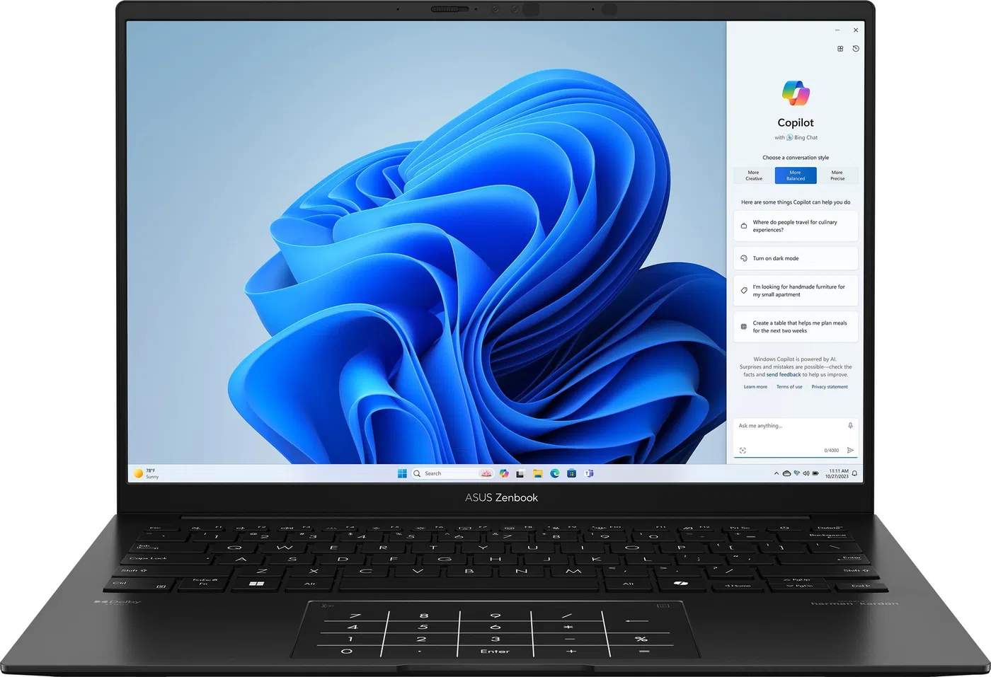 Laptop Asus Zenbook 14 OLED UM3406 Ryzen 7 8840HS / 16 GB / 1 TB / W11 (UM3406HA-QD036W)
