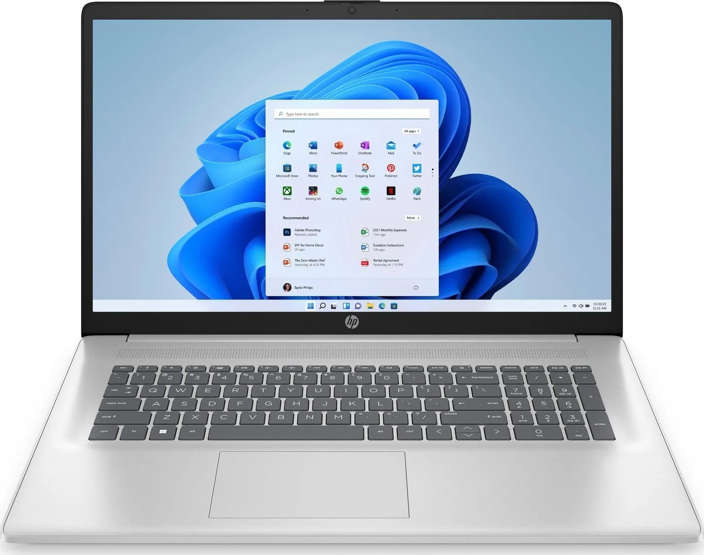 Laptop HP 17-cn0276nr / 9R0P4UA / Intel N6000 / 16GB / SSD 512GB / Intel UHD / HD+ / Win 11 / Srebrny