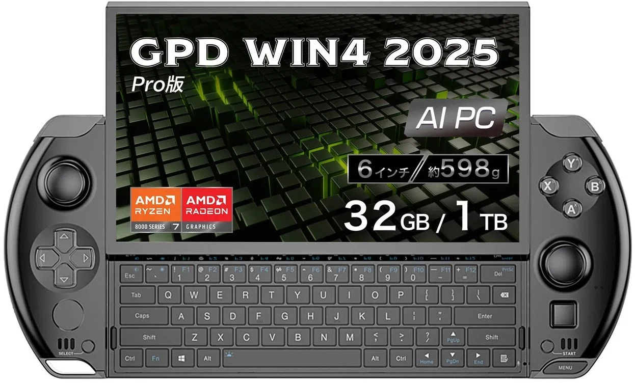 Laptop GPD Win 4 2025 GPD06-W4884032001 Ryzen 7 8840U/6" FHD Touchscreen/32GB/SSD 1TB/BT/BLKB/FPR/AMD Radeon 780M 8GB/Win 11 Bla