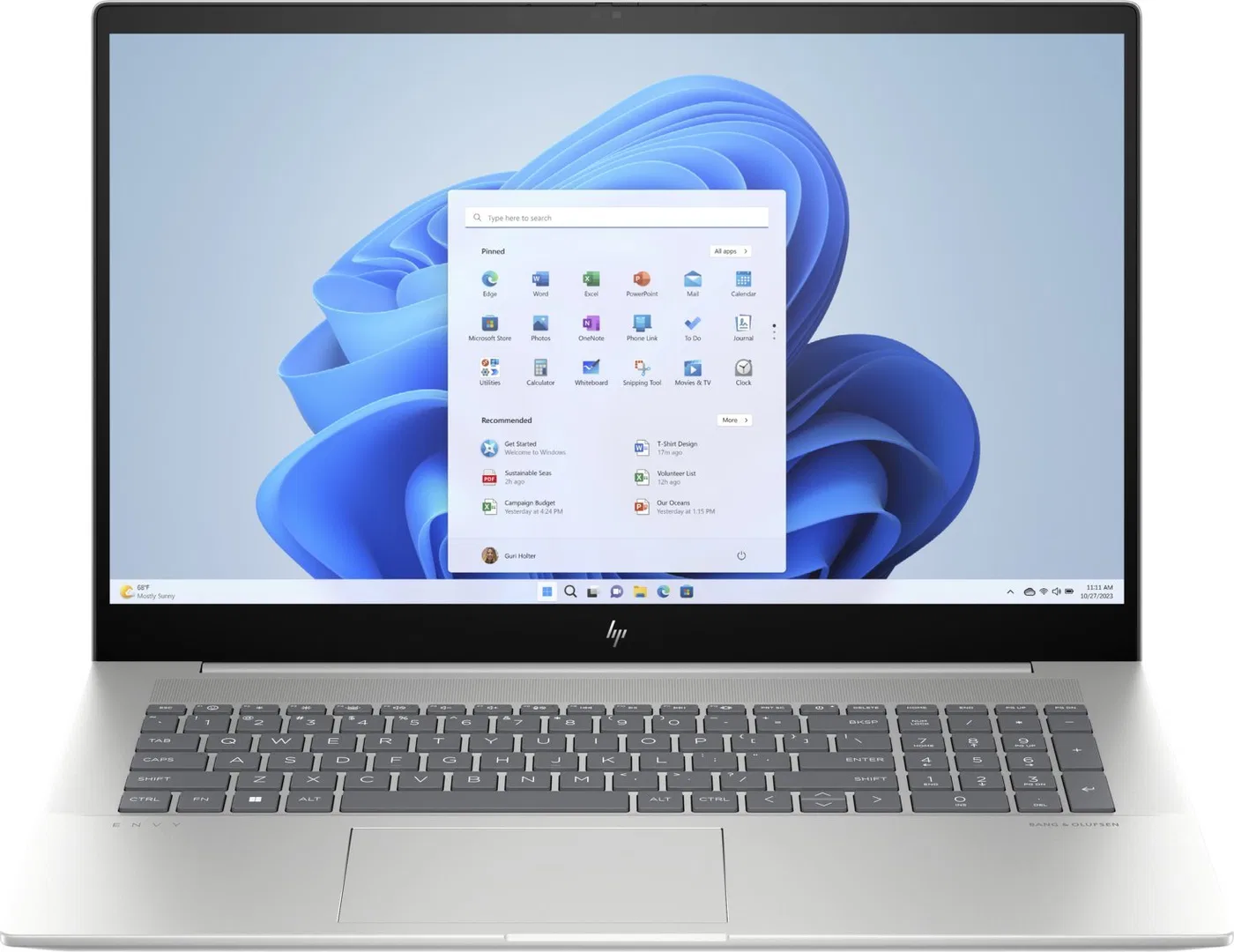 Laptop HP Envy 17-cw0021nw / 88C79EA / Intel i7-13 / 16GB / SSD 1TB / Intel Xe / FullHD / Win 11 Pro / Srebrny