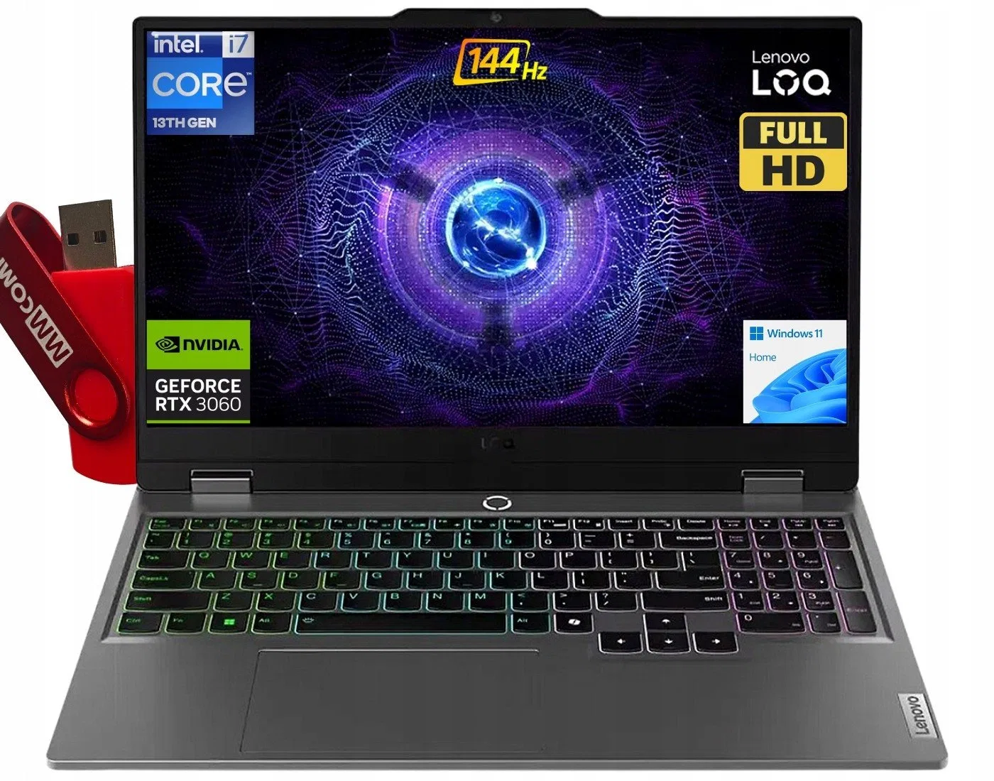 Laptop Lenovo LOQ 15IRX9 i7-13650HX 32GB DDR5 2TB SSD 15,6" FHD RTX 8GB W11