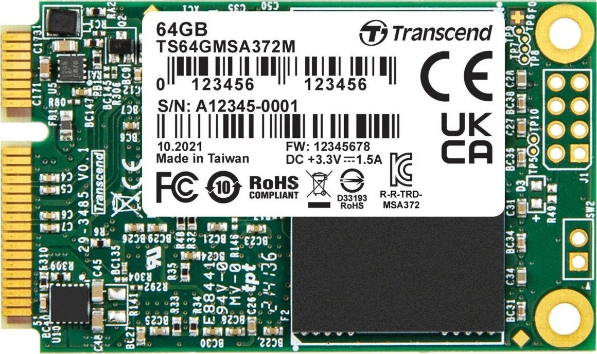 Dysk SSD Transcend MSA372M 32GB mSATA SATA III (TS32GMSA372M)