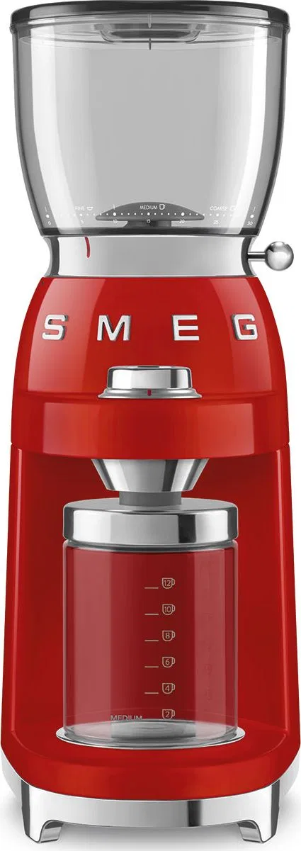 Młynek do kawy Smeg Elektryczny młynek do kawy, czerwony Smeg CGF01RDEU