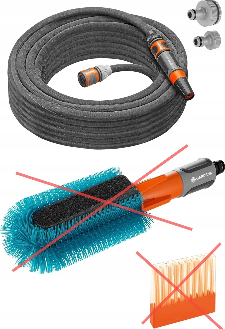 Gardena GARDENA Cleansystem bicycle washing set, washing brush (grey/turquoise, incl. 10 soap sticks, hose, cleaning syringe)