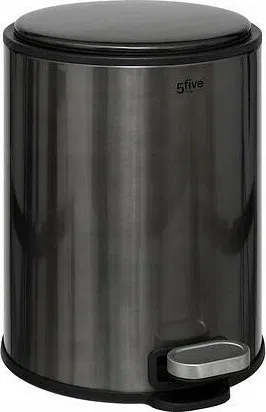 5five Stalowy kosz na śmieci DELTA, 6 l