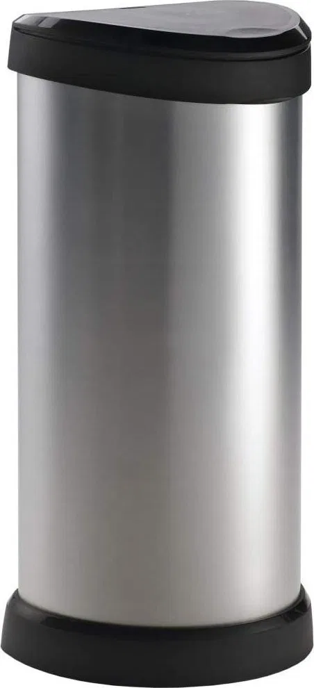 Kosz na śmieci Curver Kosz na śmieci z pedałem Deco, owalny, 40 L, srebrny