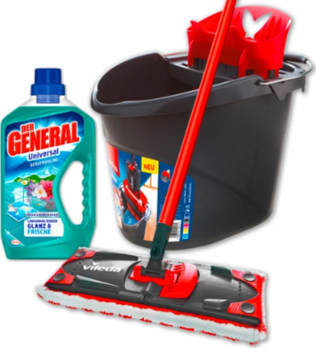Mop Vileda Vileda wiper ULTRAMAX 2in1 box, incl. floor cleaner, floor wiper (black/red, incl. 750ml Vileda floor cleaner)