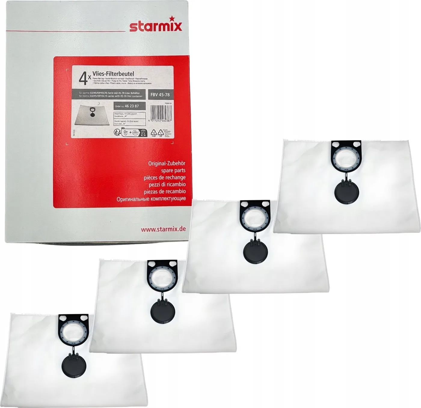 Worek do odkurzacza Starmix Worki STARMIX FBV 45/78 mikrowłóknina, kpl 4 szt