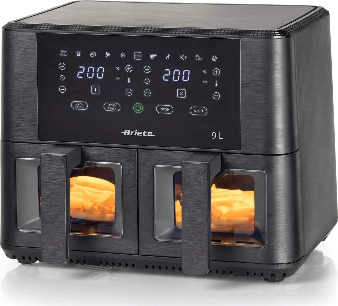 Frytkownica beztłuszczowa Ariete Ariete 4631/00 Podwójny 9 l 2400 W Frytkownica na gorące powietrze Czarny