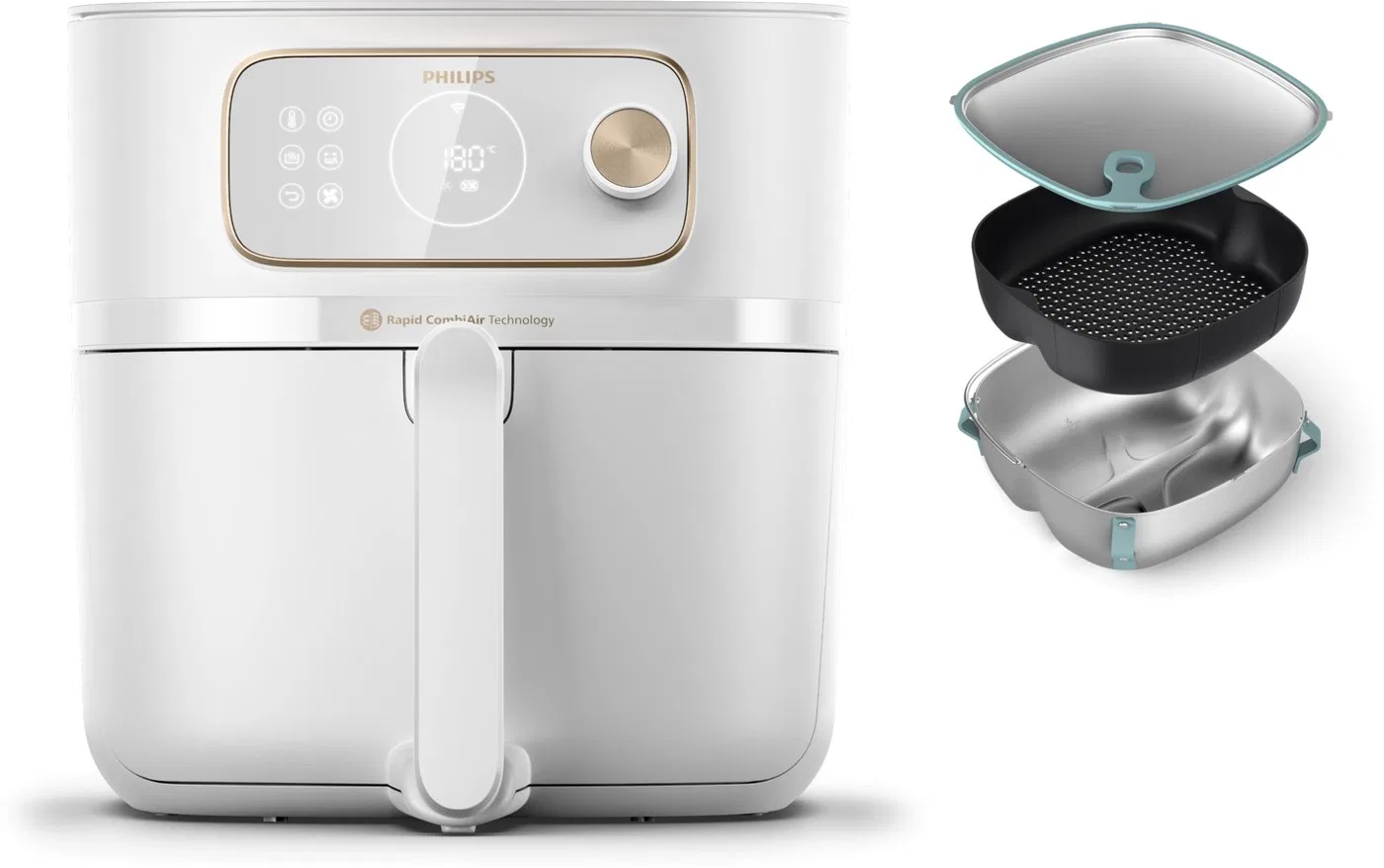 Philips 7000 series HD9876/25 frytkownica Pojedyńczy 8,3 l Autonomiczny 2200 W Frytkownica na gorące powietrze Biały