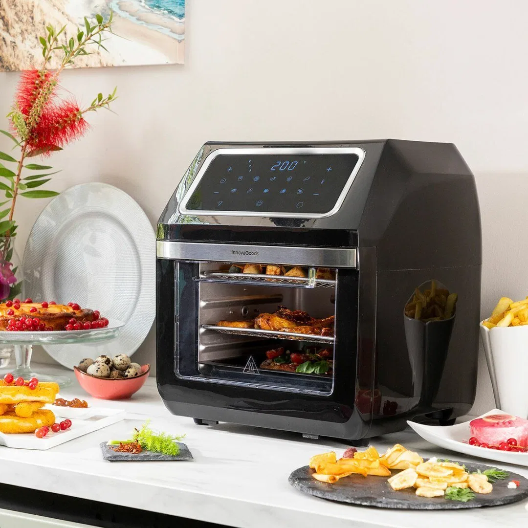 Frytkownica beztłuszczowa InnovaGoods Frytkownica na gorące powietrze Czarny 1800 W 12 L Stal nierdzewna (Odnowione B)
