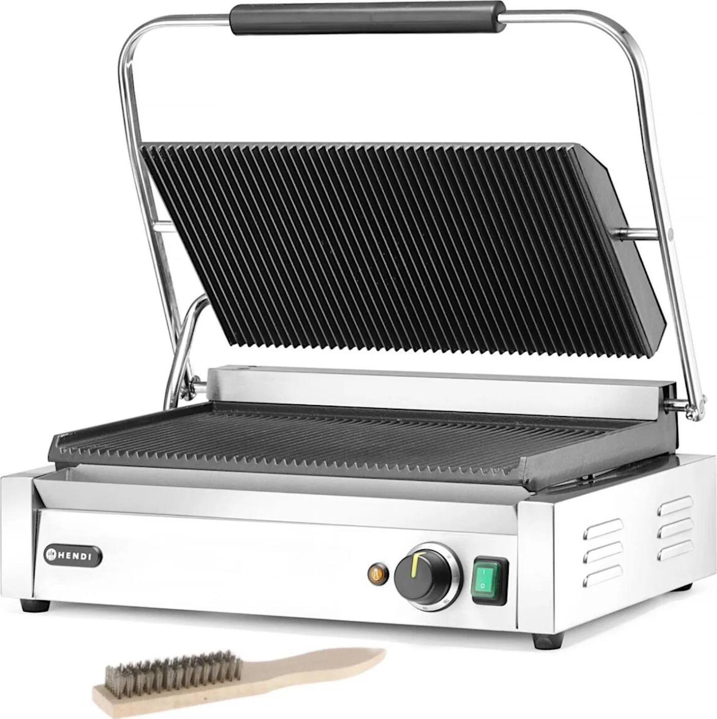 Grill elektryczny Hendi Grill elektryczny kontaktowy XL Pianini 548 x 415 mm 2700 W - Hendi 263624 Grill elektryczny kontaktowy