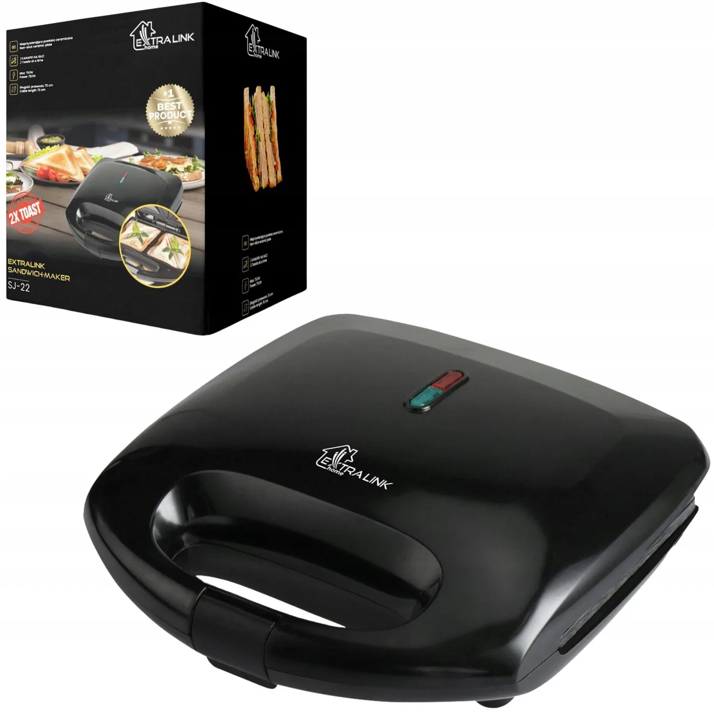 Extralink Smart Life Sandwich Maker SJ-22 | Opiekacz | 750W