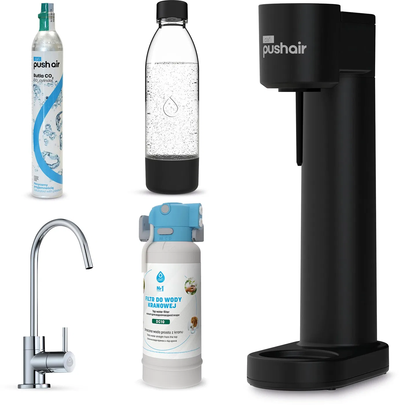 PushAir saturator nabój butelka + Flow Comfort DC10 bateria Alto Chrom
