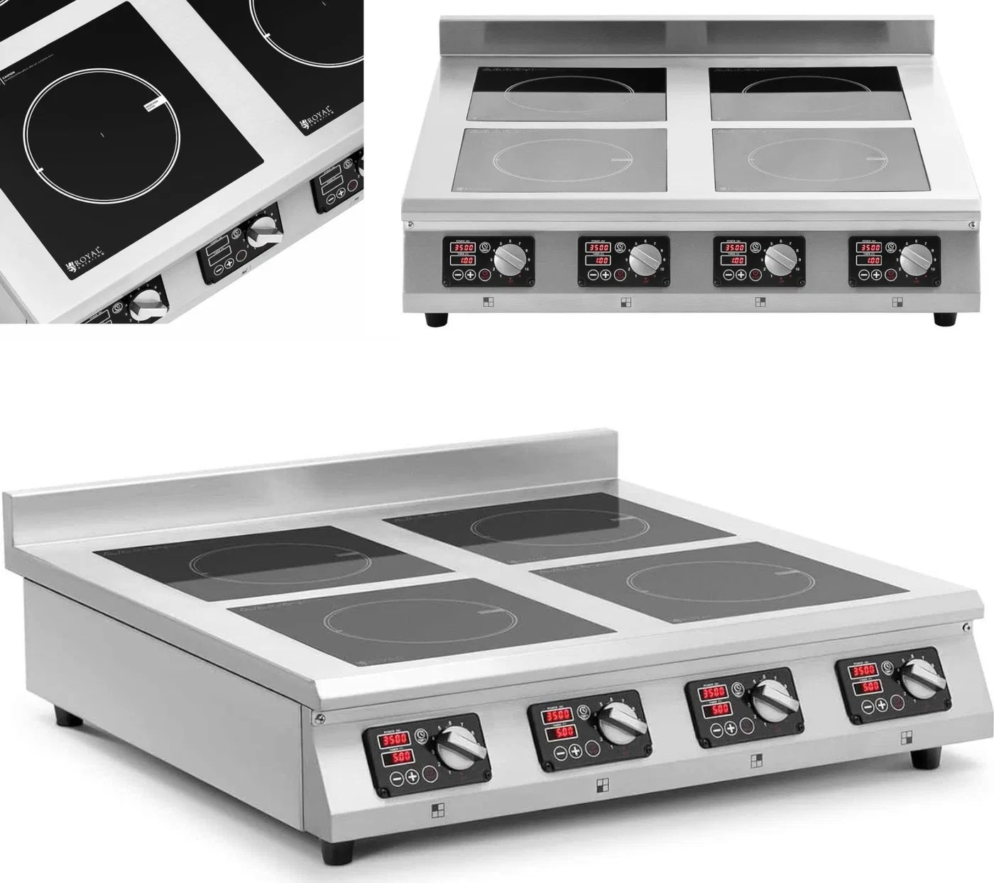 Royal Catering Kuchnia indukcyjna 4 palnikowa nablatowa timer 400 V 4 x 3500 W Kuchnia indukcyjna 4 palnikowa nablatowa timer 40