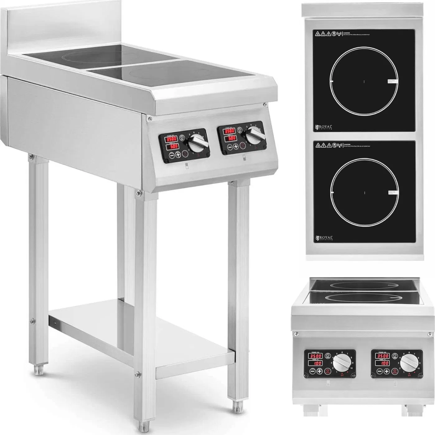 Royal Catering Kuchnia indukcyjna 2 palnikowa wolnostojąca 400 V 2 x 3500 W Kuchnia indukcyjna 2 palnikowa wolnostojąca 400 V 2