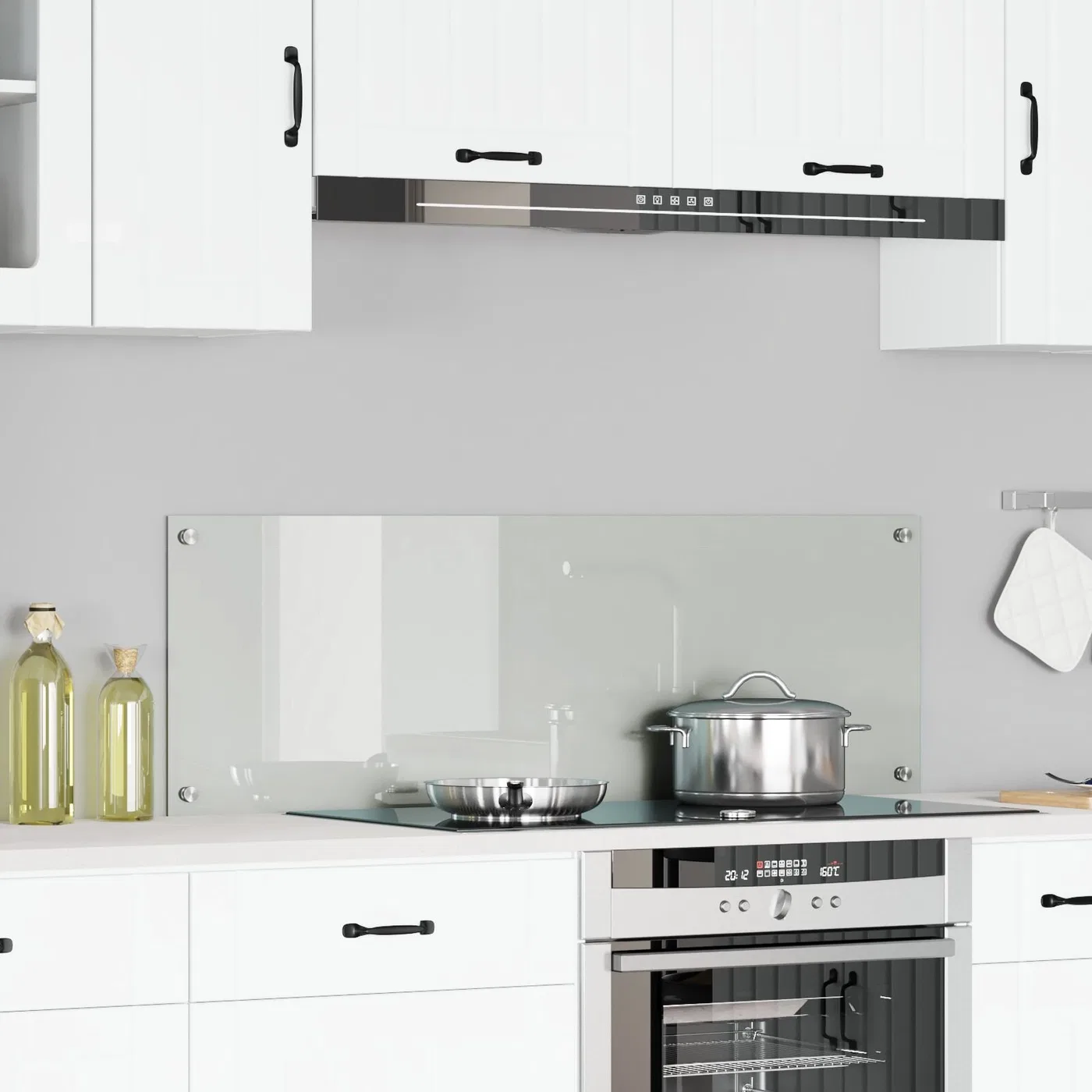 vidaXL Backsplash kuchenny Przezroczysty Szkło 120 x 40 cm Trwały