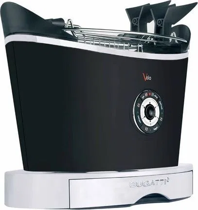 Toster Bugatti Bugatti Volo Toaster 13-VOLON Black matt, Steel, 930 W, Number of slots 2, Number of power levels 6, Bun warmer i
