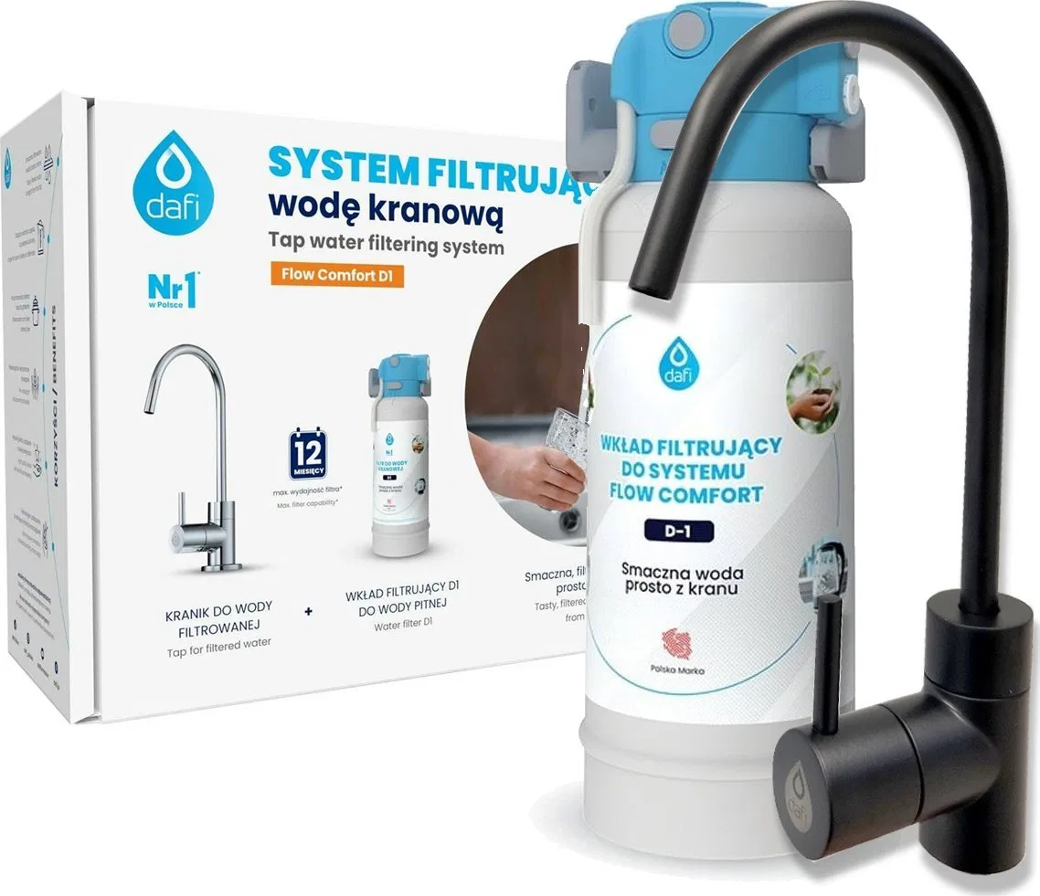 Dafi Dafi Flow Comfort D1 System filtrujący wodę z czarnym kranikiem