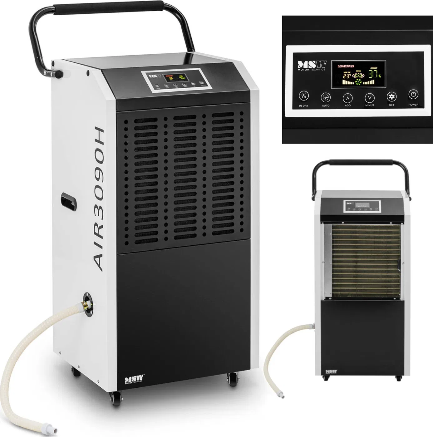 MSW Osuszacz powietrza pochłaniacz wilgoci przemysłowy z uchwytem 1300 W 1129 m3/h do 100 m2 Osuszacz powietrza pochłaniacz wilg