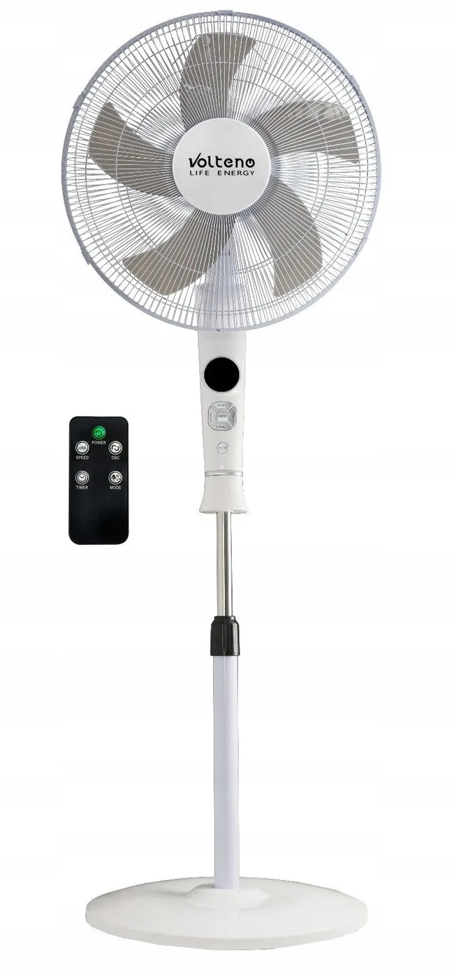 VOLTENO WENTYLATOR PODŁOGOWY BIAŁY+ PILOT+WYŚWIETLACZ 40cm