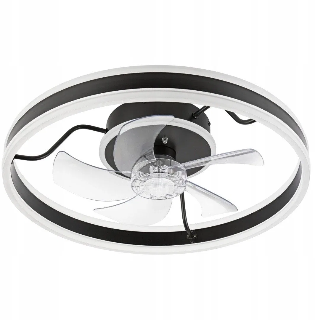 Lamkur Apollo 49915 plafon wentylator lampa sufitowa 1x38W LED 3000K 4000 lm czarny