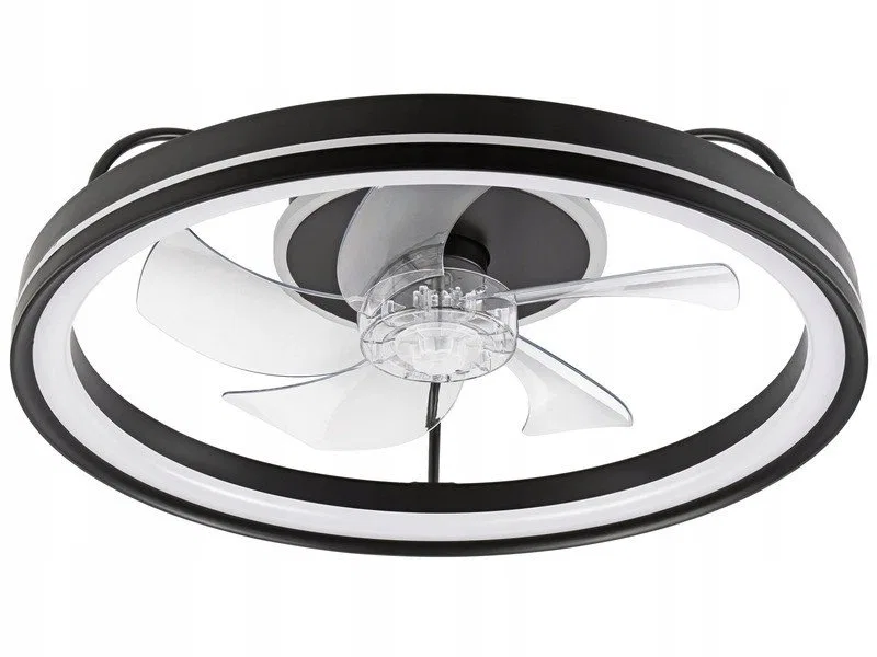Lamkur Fargo 49892 plafon wentylator lampa sufitowa 1x37W LED 3000K 4000 lm czarny