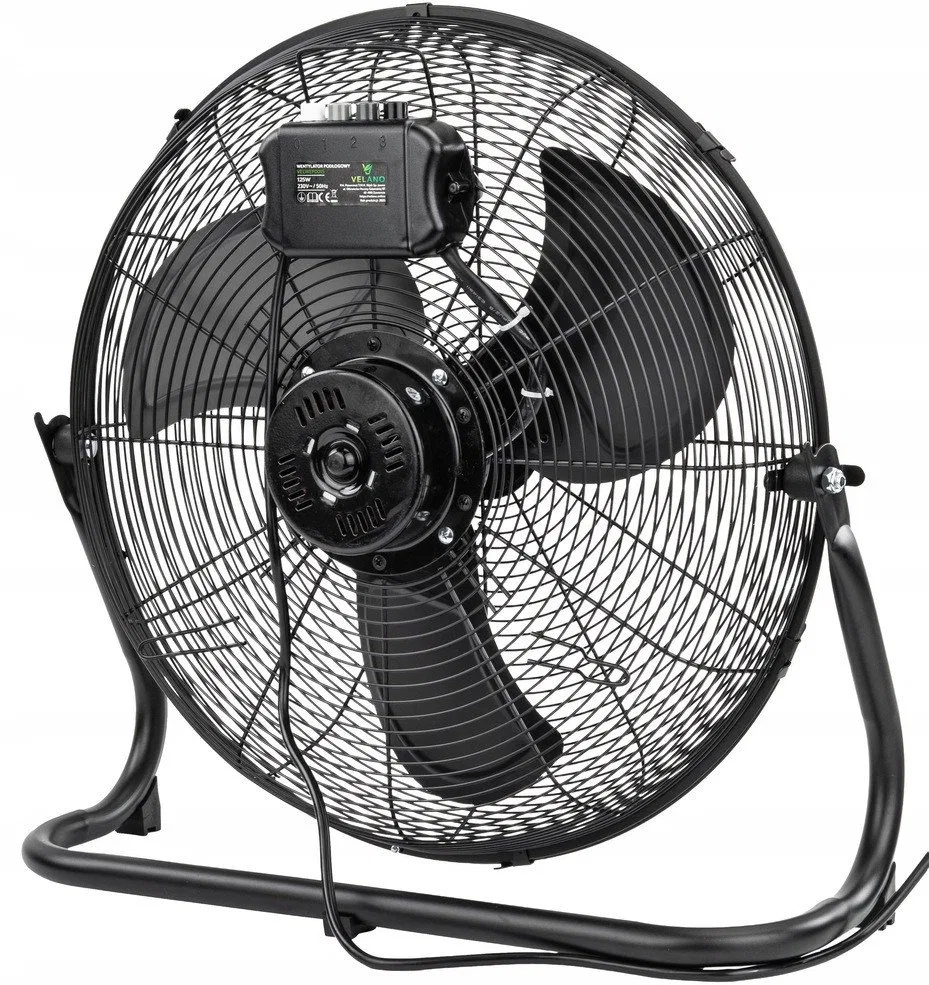 WENTYLATOR PODŁOGOWY PRZEMYSŁOWY WIATRAK BIUROWY MOCNY 50CM PRZENOŚNY 125W