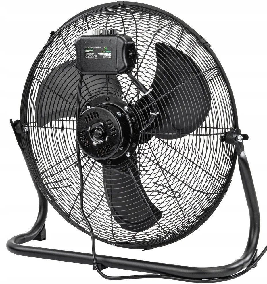 WENTYLATOR PODŁOGOWY PRZEMYSŁOWY WIATRAK BIUROWY MOCNY 45CM PRZENOŚNY 100W