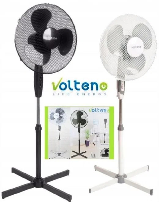 VOLTENO WENTYLATOR PODŁOGOWY BIAŁY 40cm PODSTAWA KRZYŻAK