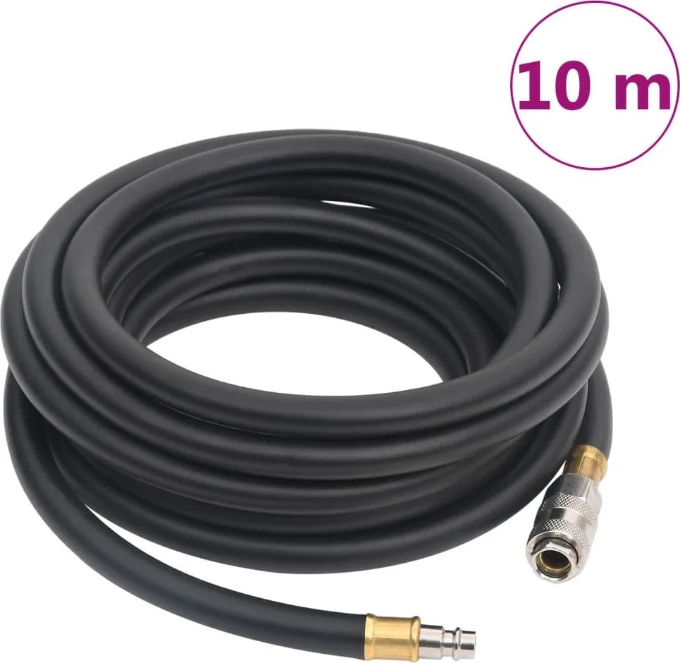 vidaXL vidaXL Hybrydowy wąż pneumatyczny, czarny, 0,6", 10 m, guma i PVC
