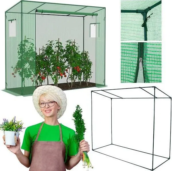 Springos Szklarnia ogrodowa foliowa UV4 130g/m2 2x1,7x0,8 m zielona UNIWERSALNY