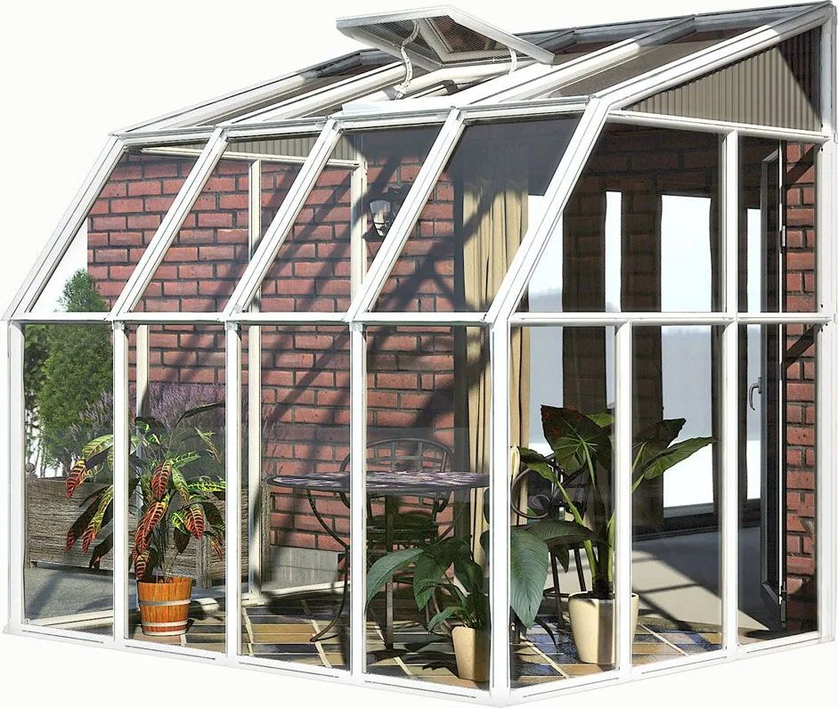 vidaXL Rion Plastikowa szklarnia z ogrodem zimowym Sun Room 34 Biały 262x201x247cm