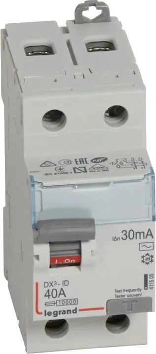 Legrand Wyłącznik różnicowoprądowy 2P 40A 0,03A typ AC P302 DX3 411505