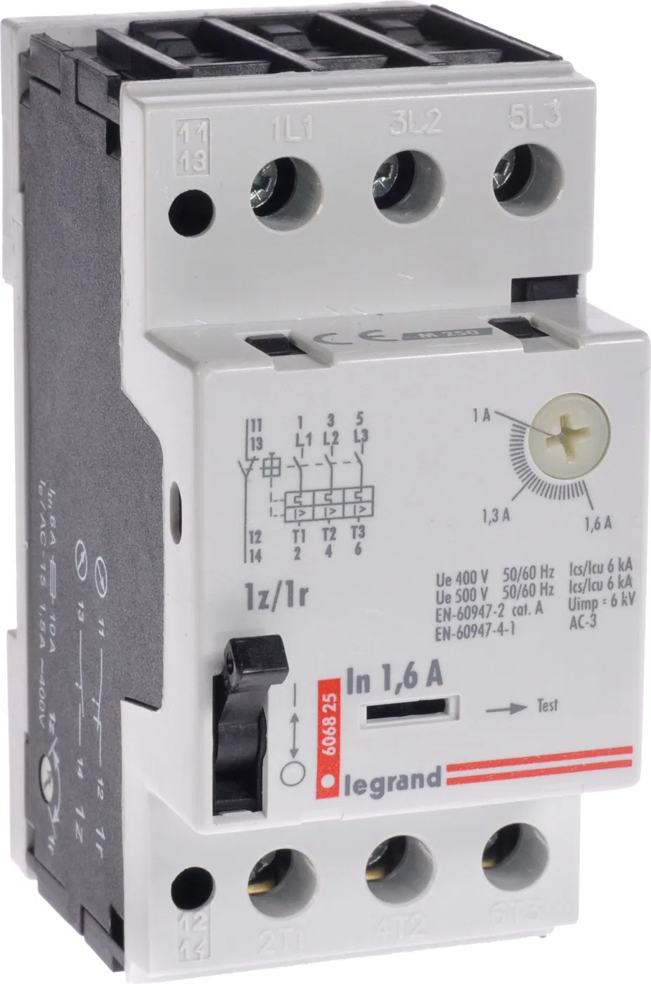 Legrand Wyłącznik silnikowy 3P 0,55kW 1-1,6A M250 1Z/1R 0,25 606825