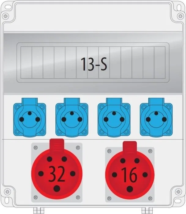 Pawbol Rozdzielnica R-BOX LUX 320R 1x16A/5p 1x32A/5p 4x250V 13S - B.18.320-3