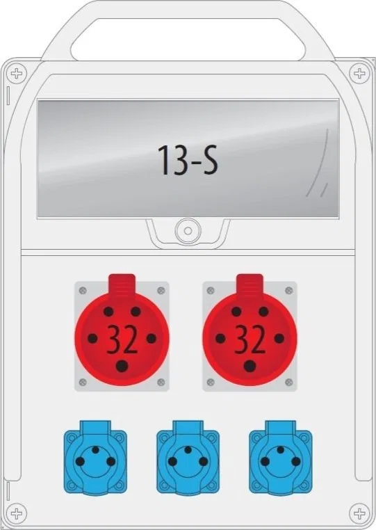 Pawbol Rozdzielnica R-BOX 380R 2x32A/5p 3x250V 13S - B.18.380-35