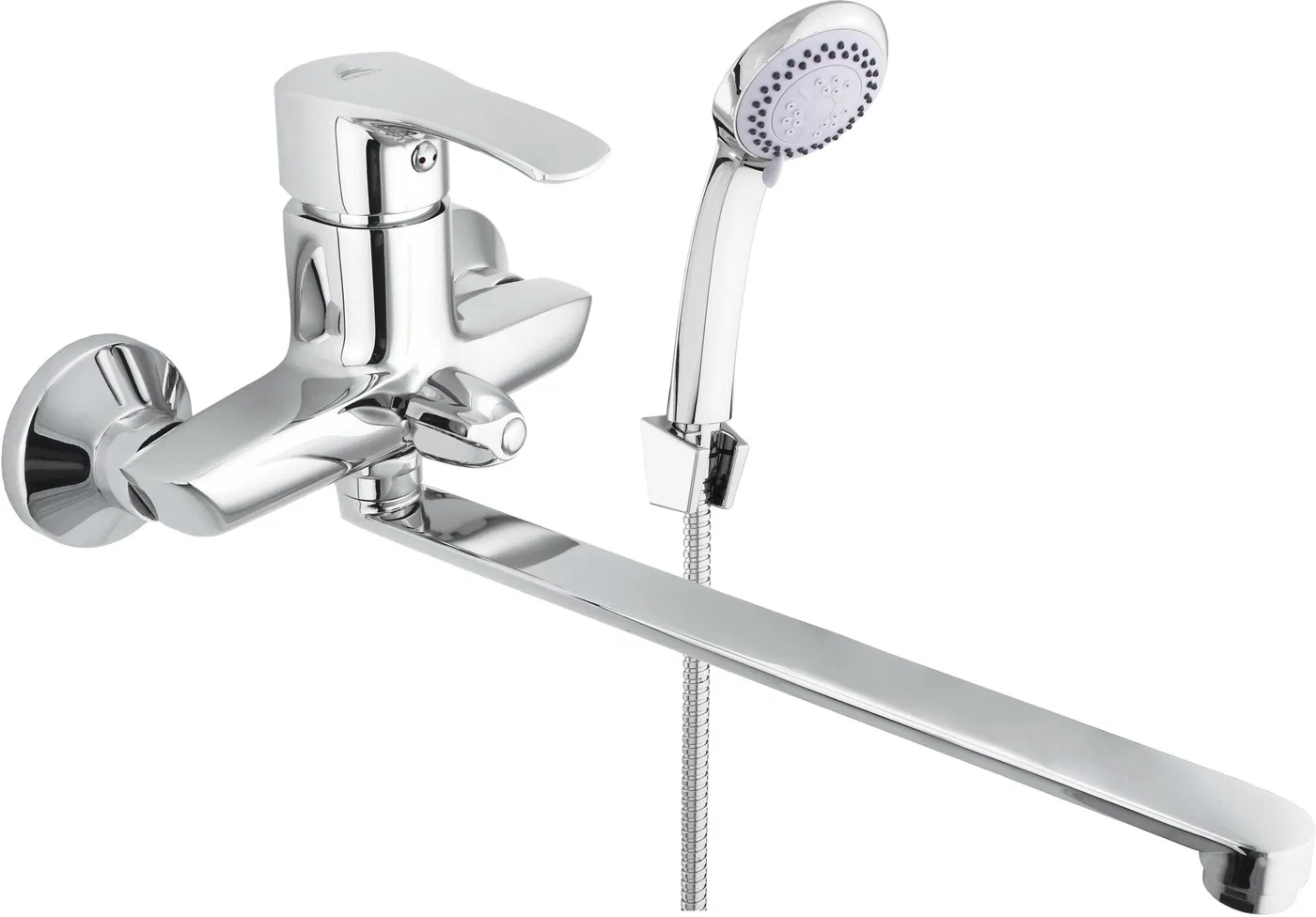 Bathroom faucet RUBINETA TRENTO-11/C, long spout, with shower head and hose