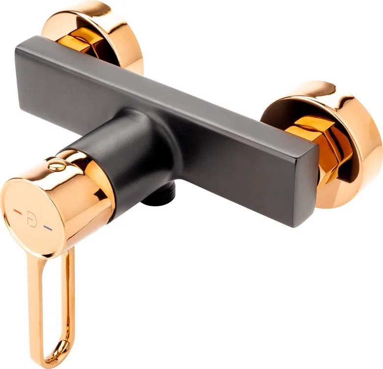 Bateria prysznicowa FDesign BATERIA ZAFFIRO NATRYSKOWA, BEZ ZEST, ROSE GOLD/BLACK F-DESIGN // BF.FD1-ZFR-7-25