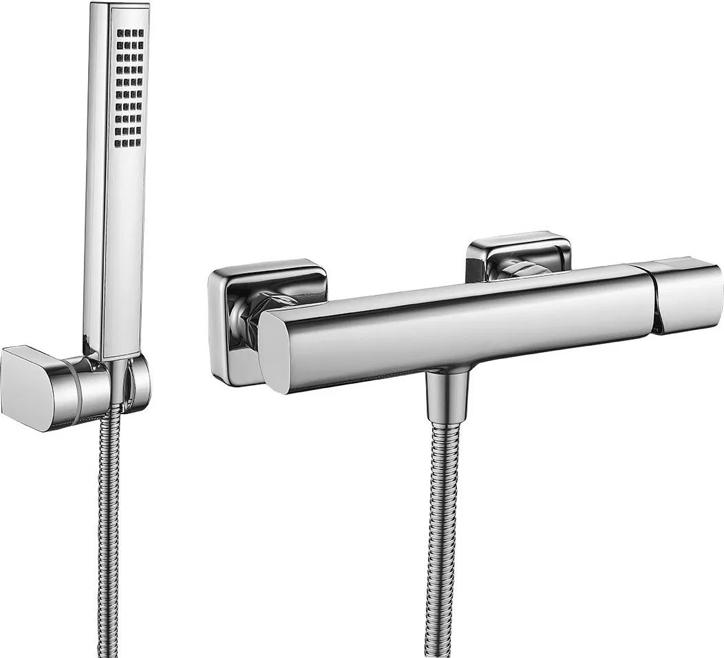 Bateria prysznicowa Laveo LAVEO Tores - bateria natryskowa ścienna z zestawem natryskowym