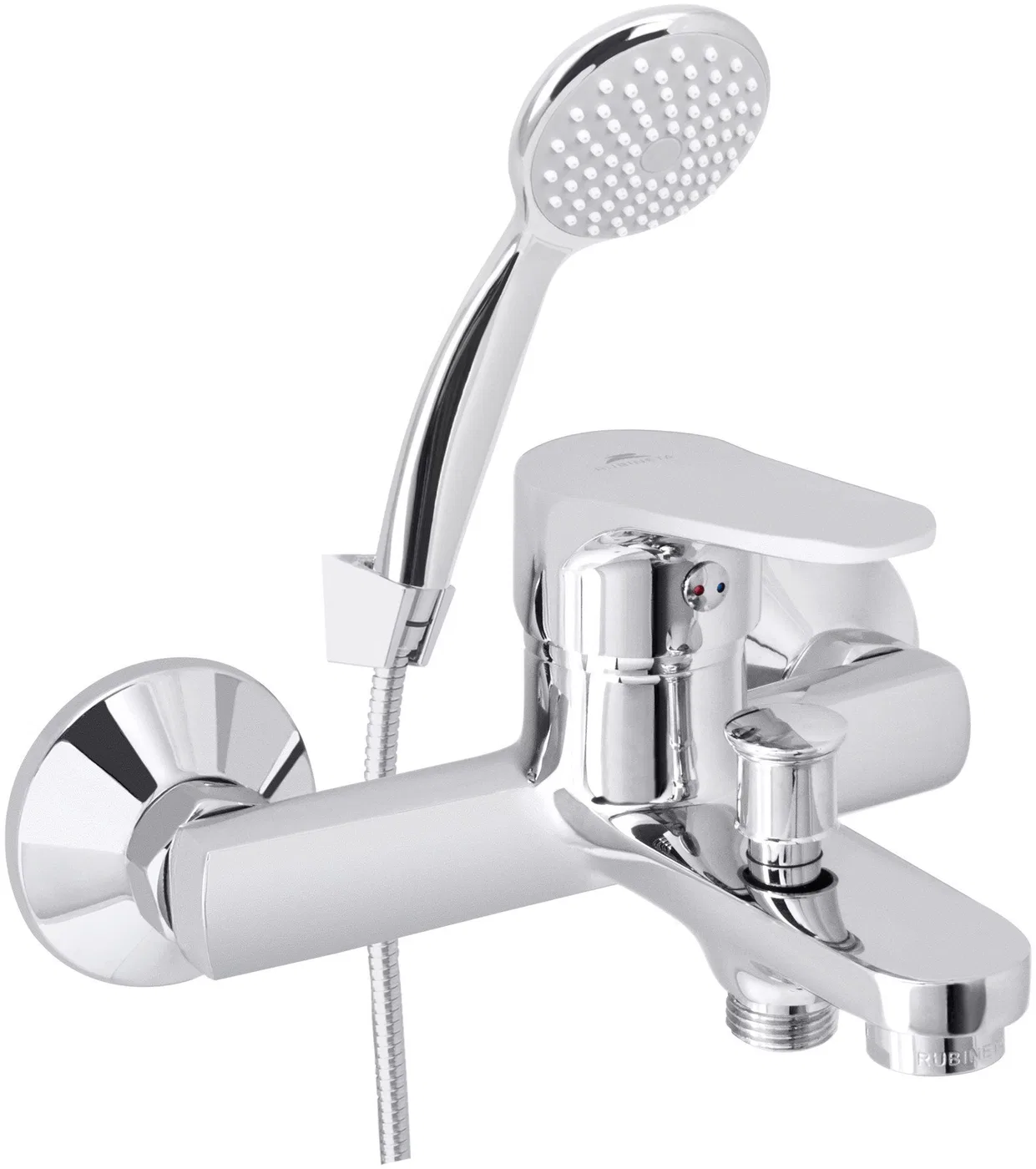 Bathroom faucet RUBINETA LUKA-10/K, short spout, with shower system