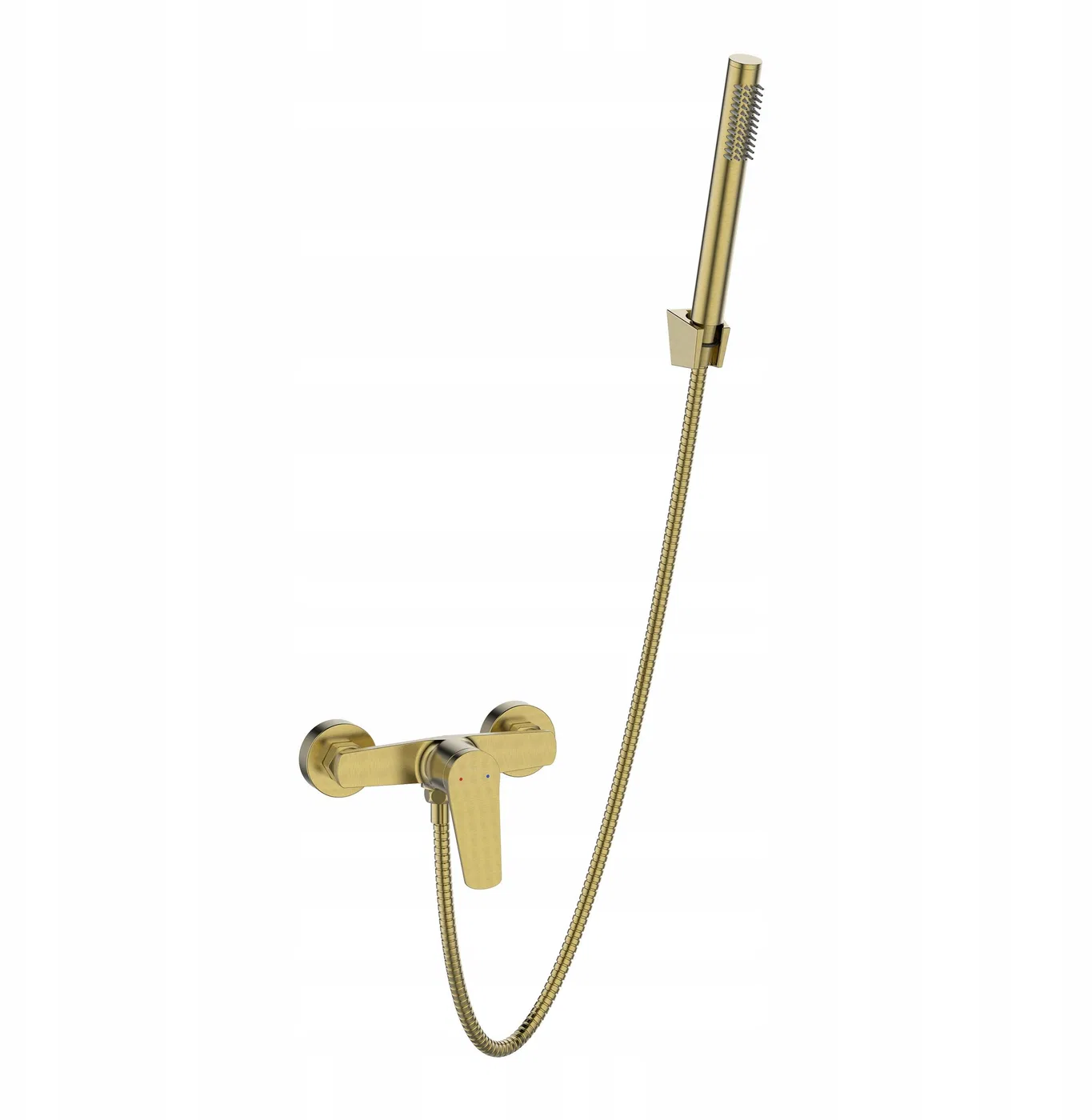 Invena bateria natryskowa z zestawem natryskowym Alonia, złoto szczotkowane BN-70-009-V