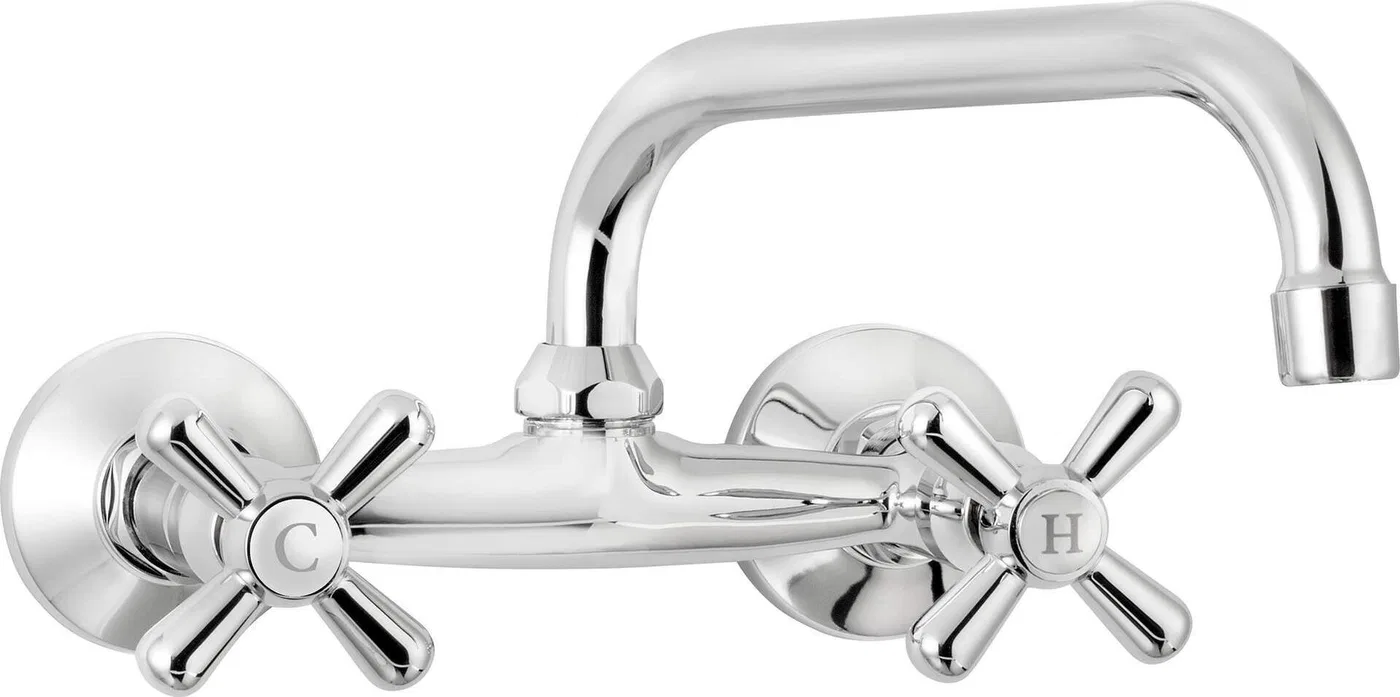 Bateria umywalkowa Deante Symetrio ścienna chrom (BOS_050D)