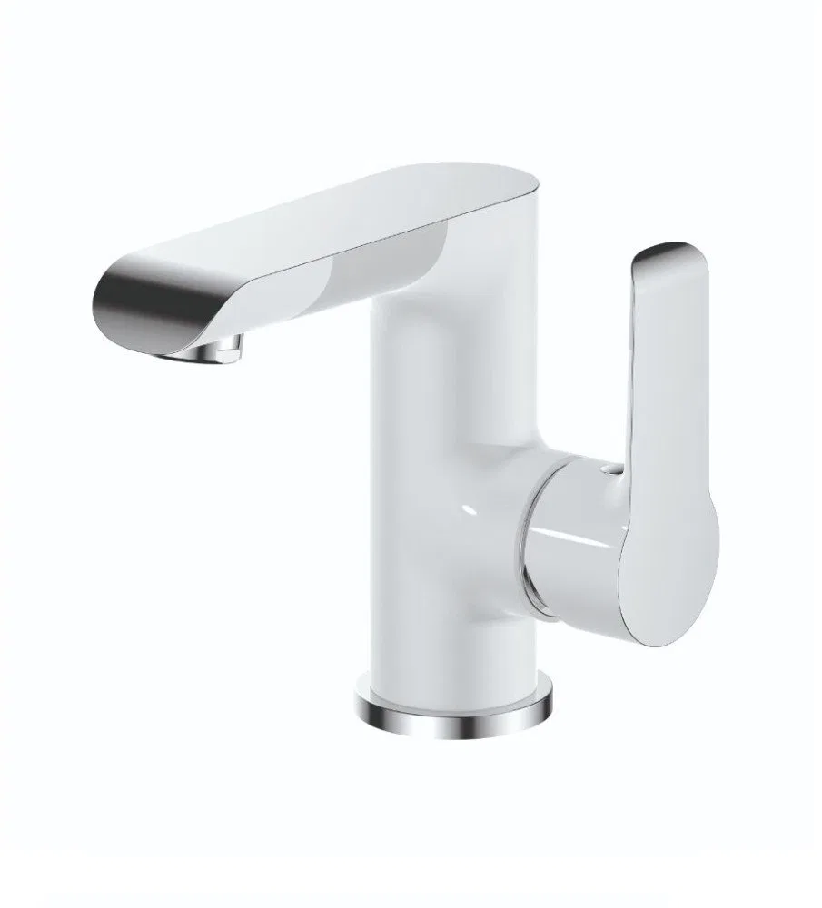 Washbasin faucet AQUALINE BIANCA, side handle, white