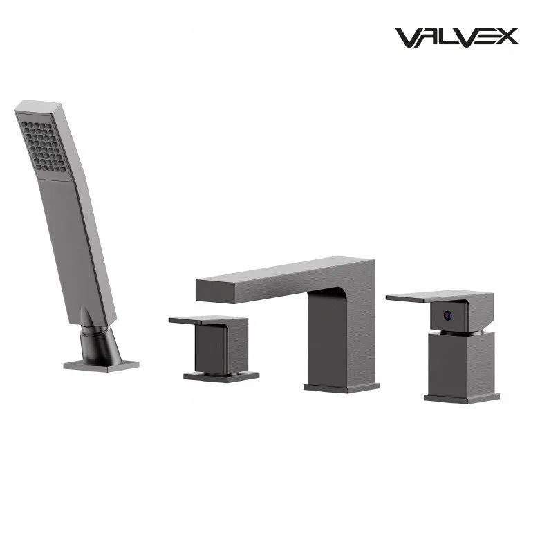 Valvex bateria wannowa 4-otworowa z akcesoriami ARS, gun metal 2420590